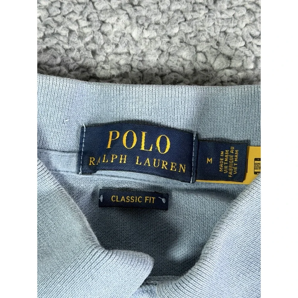 Polo Ralph Lauren Mens M Polo Shirt Blue Cotton Short Sleeve Classic Fit Preppy